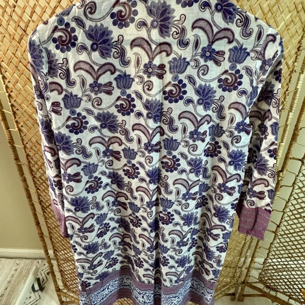 Zara Purple Cotton Tunic - Picture 7 of 11